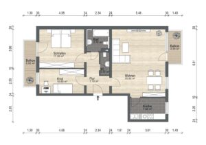 Grundriss der Wohnung