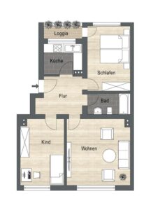Grundriss der Wohnung