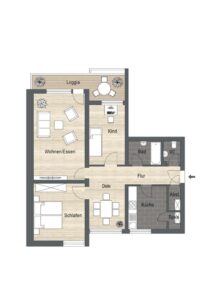 Grundriss der Wohnung