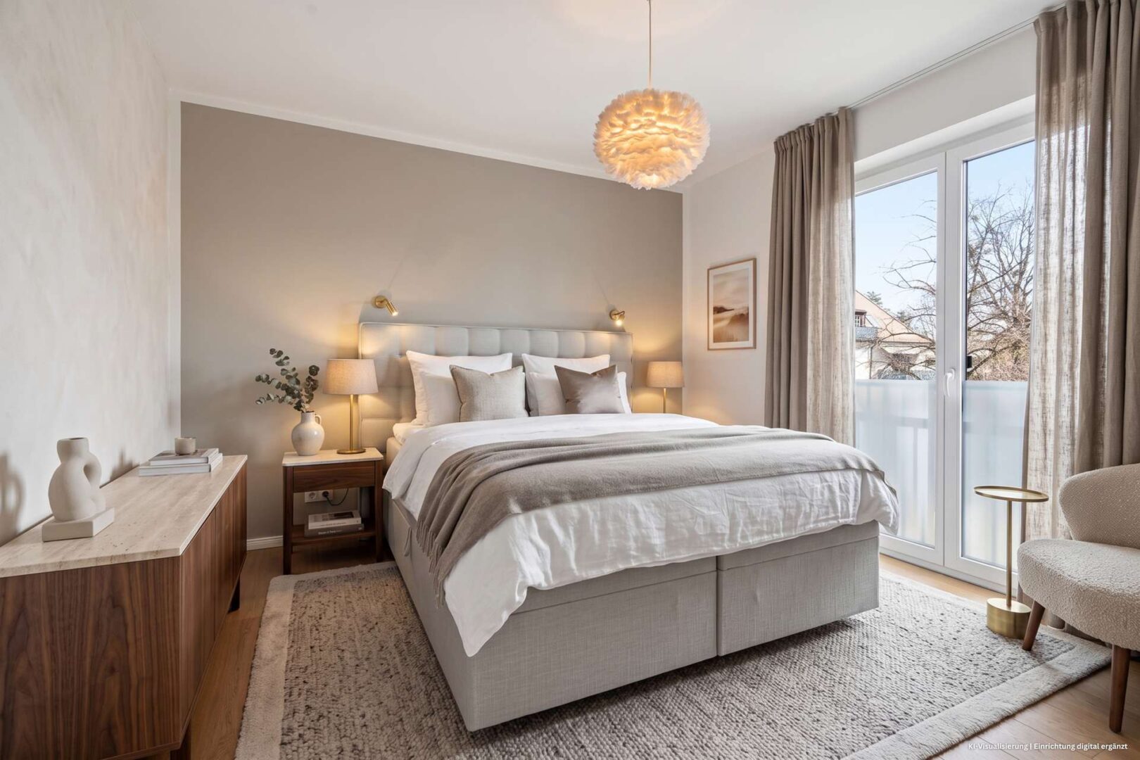 Schlafzimmer Einrichtungsvorschlag (KI)